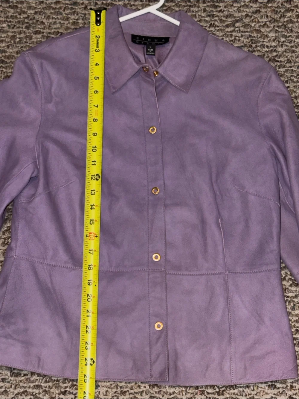 Vintage Y2K Lavender Snap-Front Suede Jacket Size L